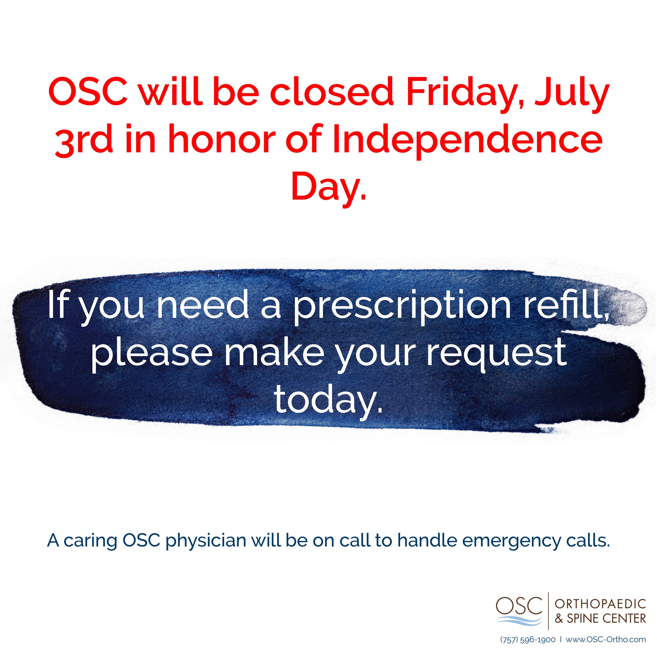 OSC will be closed - Independence Day 2020